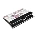Watercolor Floral Flowers on White Seamless Pattern Business Card Holder Leather, Slim Credit Card Case Stainless Steel Wallet for Women and Men Unisex Business Card Holder
