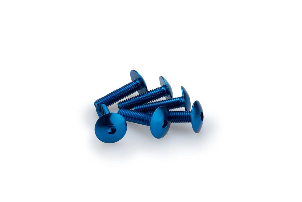 Puig 0689 A Blister 6 Screws, Rounded, M6, 25 mm, Blue