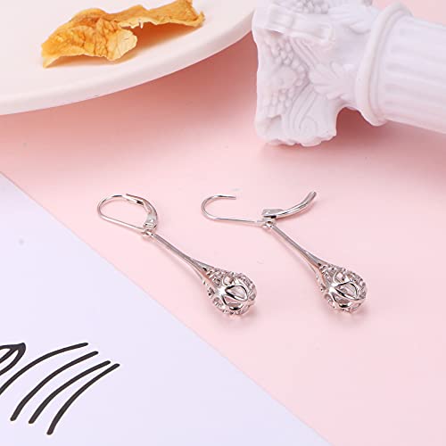 S925 Sterling Silver Vertical Drop Dangle Earrings Gift for Women Teenage3