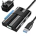 Produktbild USB 3.0 zu Sata Adapter, Meofia UASP USB Festplattenadapter Universal USB 3.0 SATA Kabel Festplattenadapterkonverter für 2,5"/3.5" SATA I II III Festplatten Laufwerke HDD/SSD mit EU Netzteil