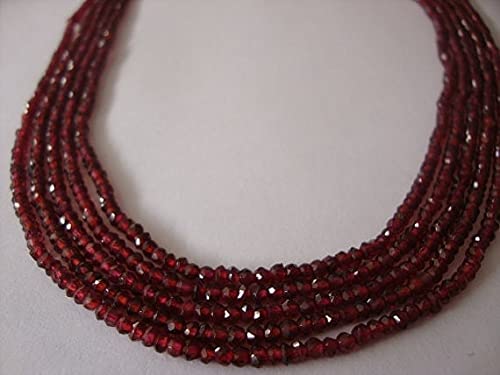 Grenat du Mozambique perles ultra-brillantes taillées en micro-facettes de 2.5mm