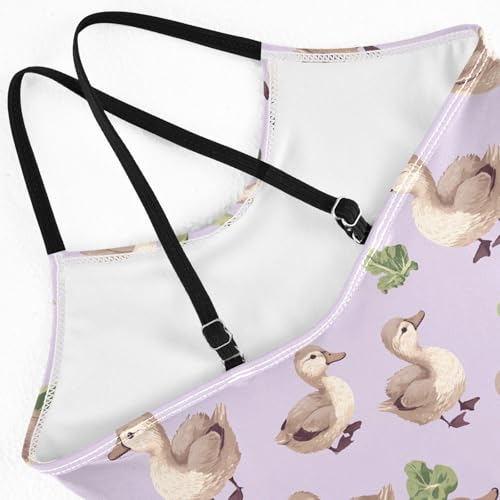 senya Girls Swimsuits One-Piece Swimwear Tie Bathing Suit Beach Summer Round Neck 7-8T Duck Vegetables Pattern4