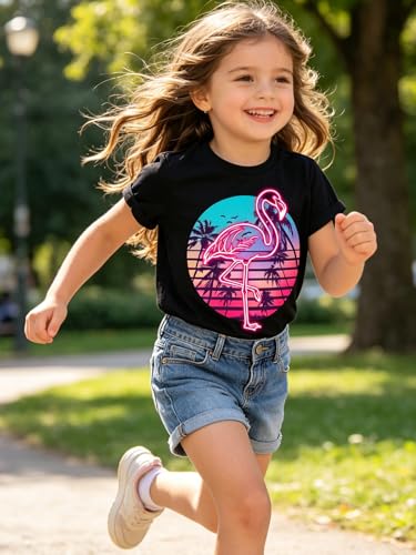 Image of Funnycokid Little Girls T Shirt for Toddler 3-7 Years Kids Tee Graphic Short Sleeve Clothes Tops
