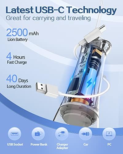 Water Flossers For Teeth Cordless, Binefia Oral Irrigator Dental Flosser with 6 Modes, OLED Display, 300ML, IPX8 Waterproof & 5 Jet Tip Water Pick For Teeth Cleaning, USB-C Rechargeable Use For Travel
