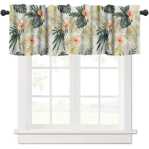 Tropical Leaves Window Valance Curtains