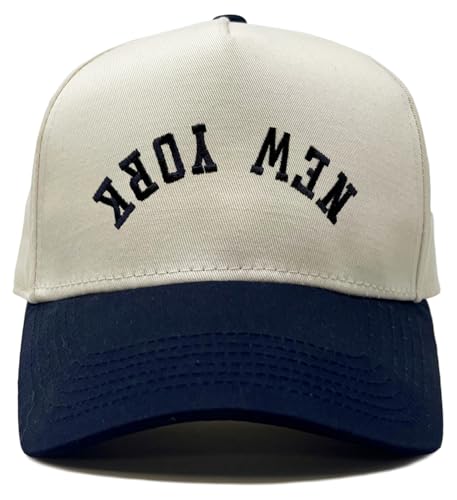 Adult Trucker Snapback Hat 2-Tone Cap - New York (Upside Down)