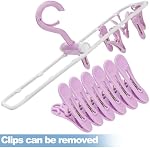 6 Paquet de vêtements de séchage avec 12 Clips, Petit pliable Portable Suspension Sac à Séchoir Sous-vêtements, Sac à Suspendre pliant Drip, 360° Crochet rotatif pour les serviettes de sèche-cheveux Bras Gants
