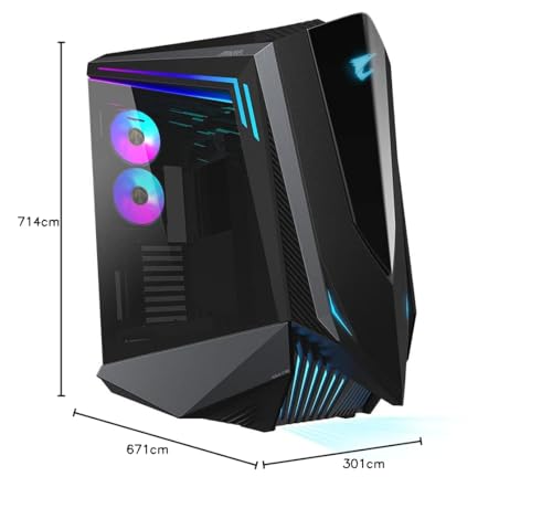 GIGABYTE AORUS C700 GLASS Boîtier PC – Grand tour, prend en charge jusqu'à E-ATX & radiateurs de 420 mm, 5 ventilateurs 120 mm préinstallés, USB 3.1 Type-C, RGB Fusion