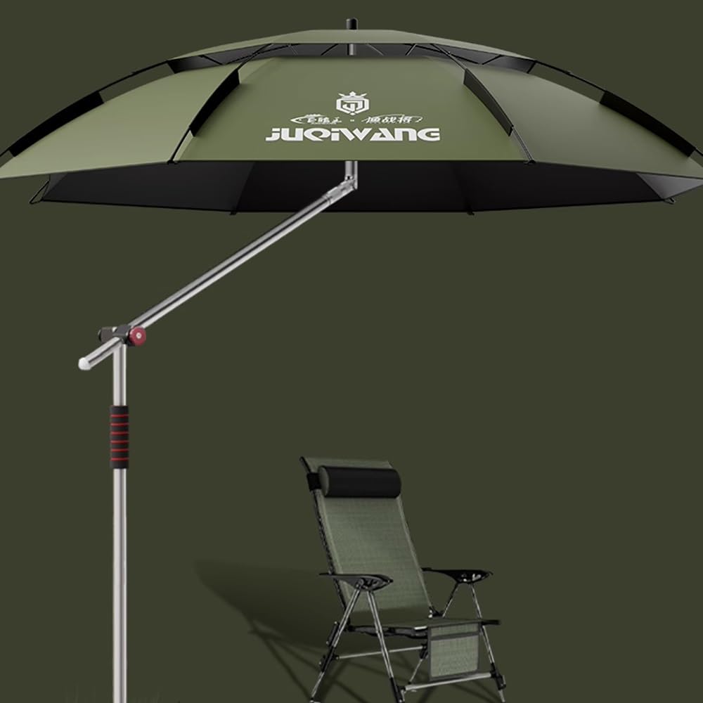 Camping Sonnenschirme Große Strandschirm Kippbar Angelschirm Mit Anker, Tragbarer Sonnenschutz Picknick-Schirm Für Garten Terrasse Markt Pool(2.4 m(8ft))