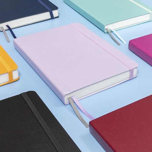 Image of PAPERAGE Lined Journal Notebook, (Cognac), 252 Pages, Medium 5.6 in x 8 in - 100 GSM Thick Paper - Hardcover Journaling Notebook for Work, School & Note Taking