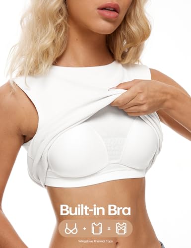 Wingslove Tank Top with Built in Bra for Women Shelf Bra Workout Tank Tops for Spring and Autumn3