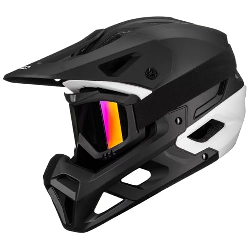 ILM Full Face Mountain Bike Helmet ASTM CPSC Adult with Adjustable Visor for MTB BMX Model HT58