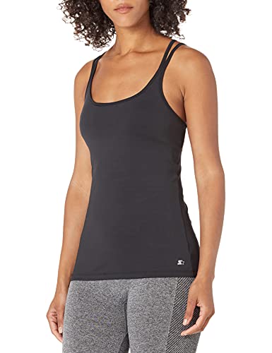 Starter Women s Seamless Two-in-One Bra Tank Top, Amazon Exclusive, Black, Small