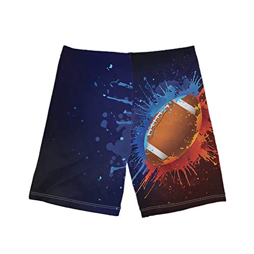 Joylamoria Boy's Juniors Outdoor Water Sports Surfing Boardshorts American Football Design Swim Trunks Swimsuit 7-8 Years #TOP12