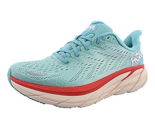 HOKA ONE ONE Clifton 8 Womens Shoes Size 9, Color: Aquarelle/Eggshell Blue