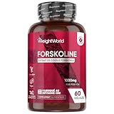 Forskoline Gélules 1000mg 60 Gélules Vegan - Extrait De Coleus Forskohlii - Forskolin sans OGM ni Stéarate de Magnésium & sans Caféine - 1 Mois d'Approvisionnement - WeightWorld