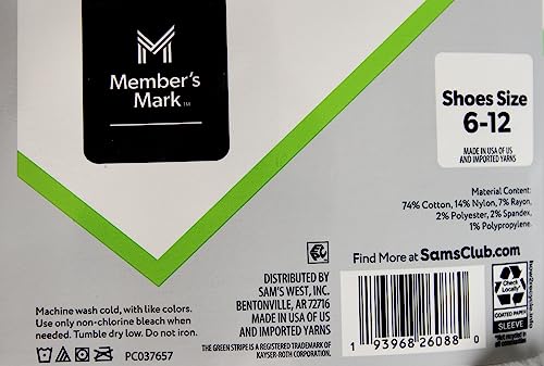Member's Mark Men's Quarter Socks, White, 10 Pairs4