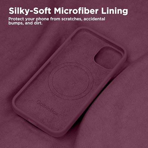 Image of GolbinBox Magnetic for iPhone 13 /14 Case, Silicone Cover, Wine Red