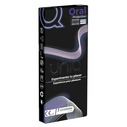 UNIQ Oral Love Dams, ultra dünne Lecktücher, latexfrei & ohne Duft, 1 x 3 Stück