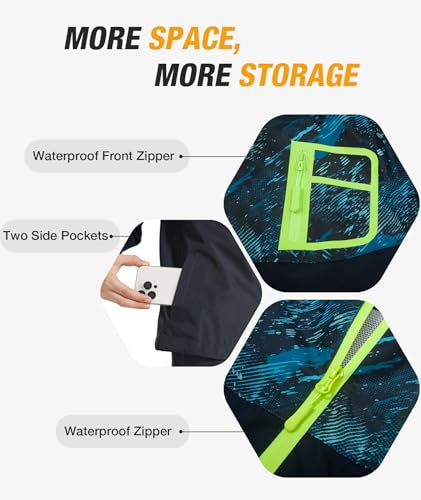 SWISSWELL Kid's Rain Jacket Youth Boys and Girls Lightweight Waterproof with Detachable Hooded Raincoat for Hiking Fishing School4