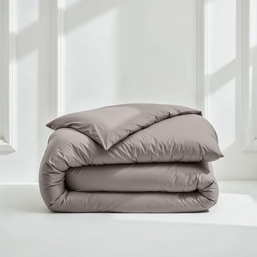Image of Italic Luxe 100% Australian Cotton Bedding Bundle - 400 Thread Count - Pebble Grey, Full Size - Includes Fitted Sheet, Flat Sheet & Pillowcases - Ultra-Soft & Breathable Bedding