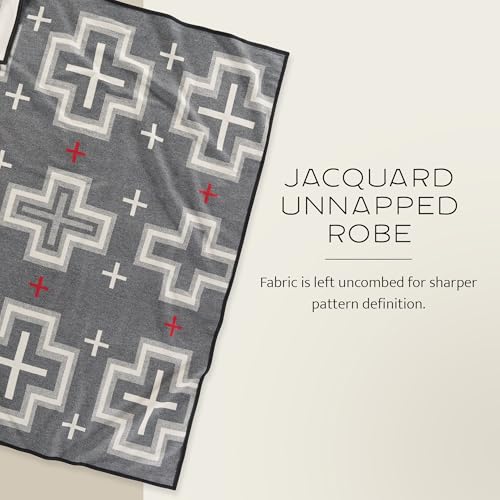 Image of Pendleton Jacquard Unnapped Twin Blanket, 64 x 80 in, Heirloom Virgin Wool