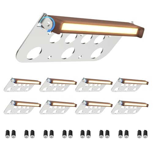 Taoesy 8 Pack 7 Inch Retaining Wall Lights 5W LED Hardscape Lighting 12V AC/DC Low Voltage Step Light 2700K Soft White IP65 Waterproof Outdoor Landscape Lighting for Patio Walls Stairs ETL