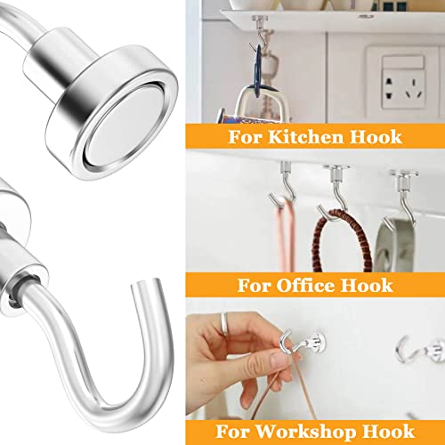 Image of MIN CI 68Pack Super Strong Magnetic Hooks, 25lbs Heavy Duty Magnetic Hook for Hanging, Rare Earth Neodymium Magnet Hooks, for Cruise Ship Camping Grill Kitchen Fridge Garage Wall
