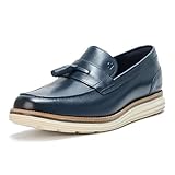 Cole Haan Men's Original Grand Meridian Tassel Loafers, Navy/Ivory/Ivory, 10.5-M US