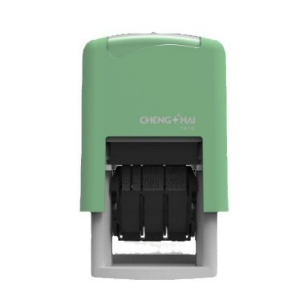 Self-Inking Date Stamp with Adjustable Date Wheel - Day,Months,Year,Stamp for Office, Scrapbooking, DIY Crafts(Green Numerals)