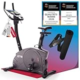 Christopeit Ergometer Heimtrainer Indoor Fahrrad ET 6 mit 24 Widerstandsstufen, bis 150kg und 200cm, 12kg Magnet-Bremssystem, Kinomap, Bluetooth, inkl. Bodenschutzmatte und Pulsgurt