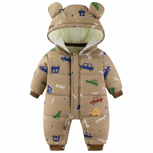 Opiniones de Peleles para Bebé , listamos los 10 mejores. 42 JiAmy Traje de nieve para bebé, pelele de invierno para niñas y niños, mono de invierno con capucha, mono de manga larga, mono, bonitos estampados para 3-24 meses, auto, 3-6...