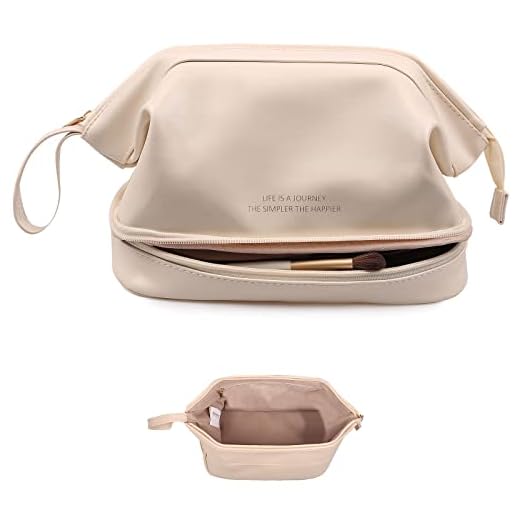 Abiudeng Makeup Bag,Double Layer Cosmetic Bag,Travel Makeup Bag,Leather Makeup Bag, Cosmetic Travel Bags,Portable Leather Toiletry Bag,Roomy Cosmetic Bag for Women and Girls.White