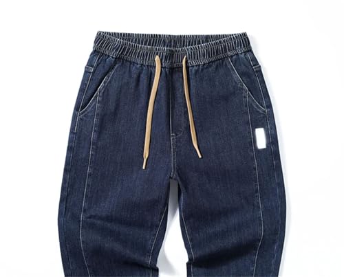 Men's Baggy Jeans Harem Pants Loose Fit Elastic Waist Oversize Tapered Denim Jogger Trousers3