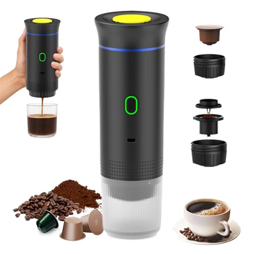 Umisu 3 en 1 Cafetera Espresso Portátil, Máquina de Café Portátil Eléctrica Café Expreso Recargable para Cápsulas Pequeñas o Grandes y Molido para Oficina Viaje Camping (Negro) Umisu 3 en 1 Cafetera Espresso Portátil, Máquina de Café Portátil Eléctrica Café Expreso Recargable para Cápsulas Pequeñas o Grandes y Molido para Oficina Viaje Camping (Negro)