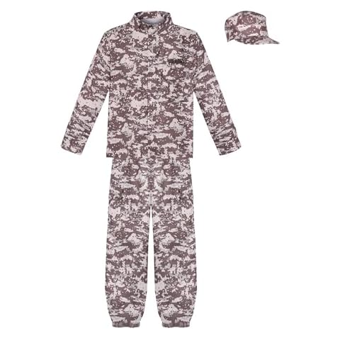 Davsolly Army Costume for Boys Army Halloween Costume for Kids Military Camo Soldier Costume for Soldier Dress Up Halloween Cover