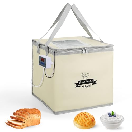 Cestas para Fermentación de Pan, Banetones para Pan con Calefacción, Control de Temperatura Plegable kit de Prueba para Pan y Masa Yogurt