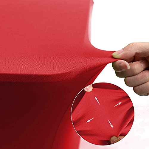 Separo Spandex Table Cover Fitted Rectangular Tablecloth Stretchable Fabric Lycra Tablecloth 4 Ft Wrinkle-Free For Party Dj Tradeshows Banquet Weddings Cocktail, 2 Pcs #TOP4