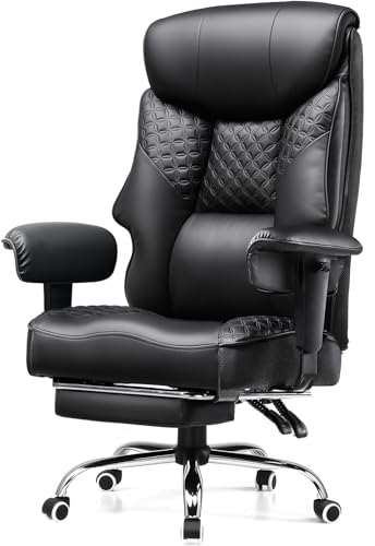 COMHOMA-Gaming-Stuhl-fur-Grose-und-Schwere-Personen-ergonomischer-Burostuhl-bis-180-kg-3D-Sitzkissen-verstellbar-mit-Fusstutze-PU-Leder-hoher-Komfort-fur-Buro-Gaming-Schwarz | Dealmeister.io Alt tag für bilder post titel