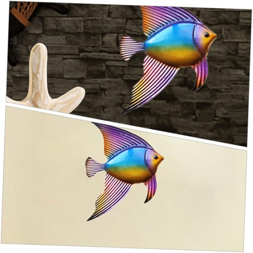 Décoration murale fer forme de poisson x3 pour un style marin unique