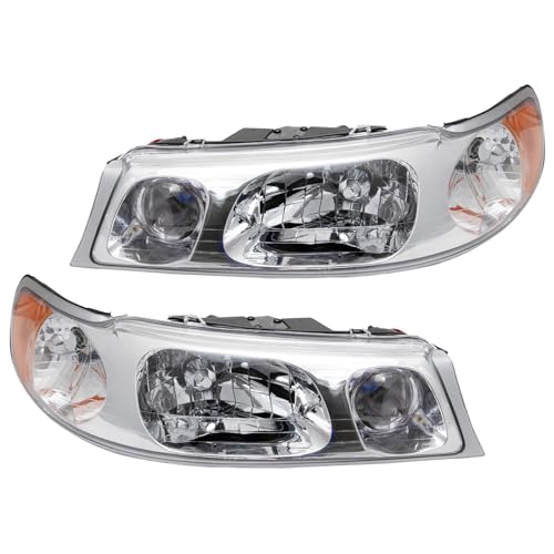 Image of TRQ 2 Piece Headlight Assembly Set Driver & Passenger Side Compatible with 1998-2002 Lincoln Town Car FO2502158 FO2503158