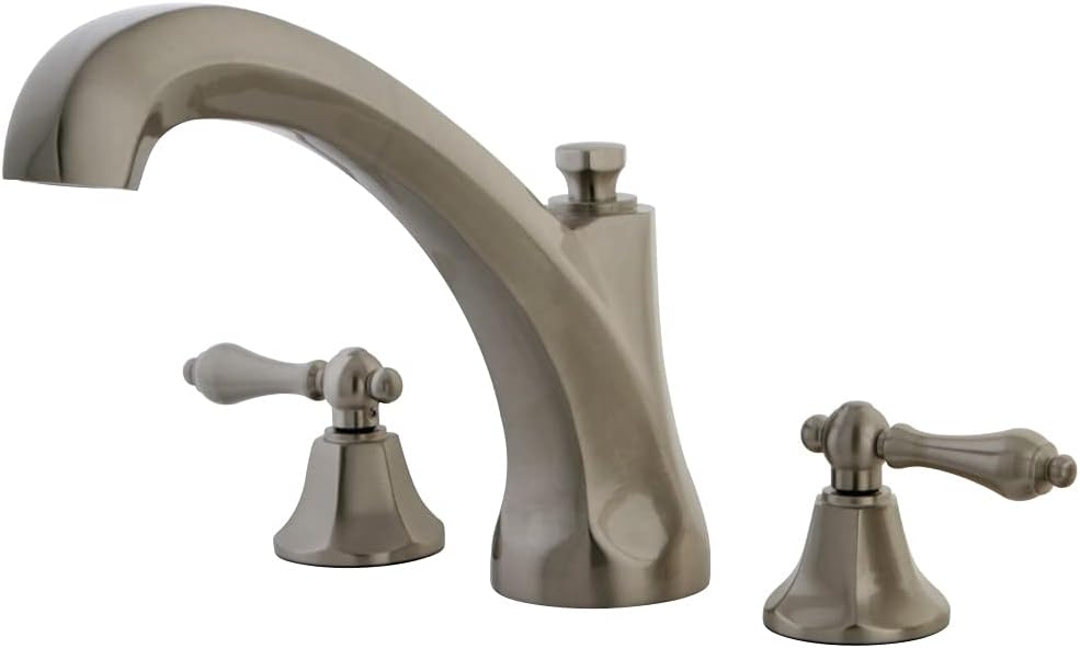 Tech Deals 🔥 Kingston Brass KS4328AL Metropolitan Roman Tub Filler with Metal lever handle, Brushed Nickel