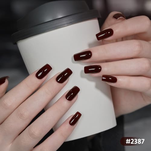 Image of GAOY Red Gel Nail Polish Set, 6 Colors Burgundy Cherry Dark Red Jelly Glitter Soak Off UV Light Cure Gel Polish Kit for Salon and Nail Art DIY at Home