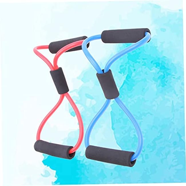 Tension Ropes Exercise Tubes Handles Resistance Bands Legs Stretchy Bands for Arm Workout Random Color