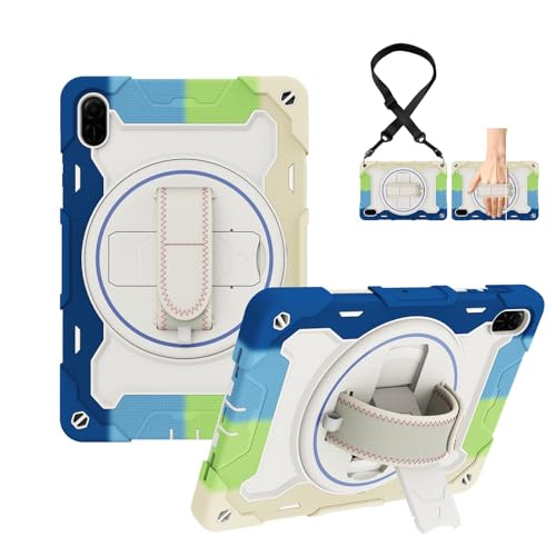Coque pour Honor Pad X8a 11 2024 antichoc avec dragonne rotative bleu