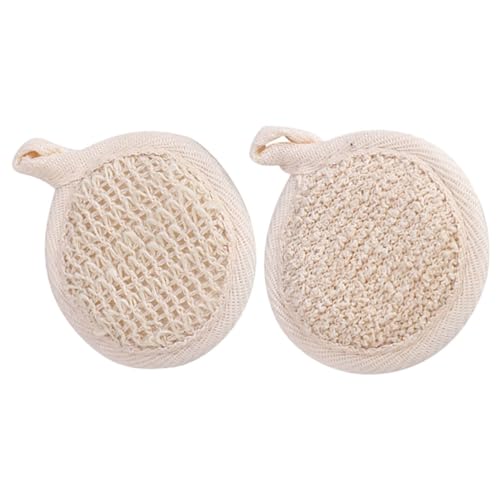 MALUGOGO Toallas Exfoliantes Cuerpo 2 Piezas, Paños Vegetales 8x8 Cm Textura de Puntos, Naturales para Baño y Exfoliación Corporal Profunda, Ideales para Piel Suave y Limpieza Diaria