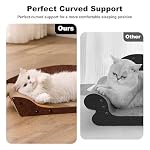 26'' Cardboard Cat Scratcher Bed - Large Scratcher Couch for Indoor Cats, Orthopedic Scratching Board, Lounger Scratching Couch with Bells - Image 4