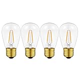 Joddge 48ft Indoor Outdoor String Lights for Patio Garden Yard Deck Cafe Dimmable Weatherproof Commercial Grade [UL Listed] - Incandescent (48FT 1 Pack)