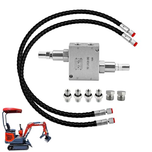 Blrack Mini Excavator Cushion Valve Kit Complete with Hydraulic Swivel Motor Buffer Valves for 1/4 Hose Systems Replace 1/4 M14x1.5