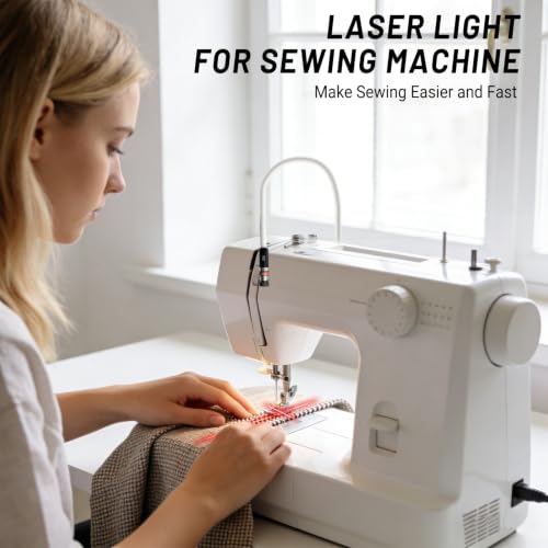 5mW Laser Light for Sewing Machine, Magnetic Quilting Seam Guide | USB magnetic laser guide with cross line, flexible neck and 3 magnets for quilting and straight seam alignment